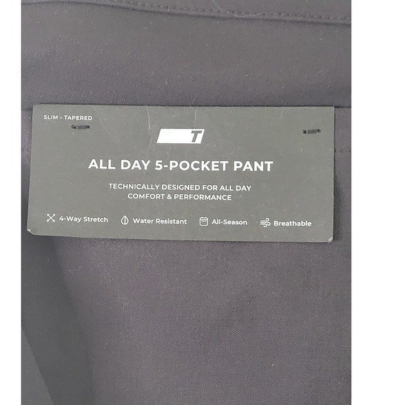 TRUE All Day Pant Slim Tapered Black Mens Size 30x32 NWT Golf Travel Performance - Picture 13 of 15